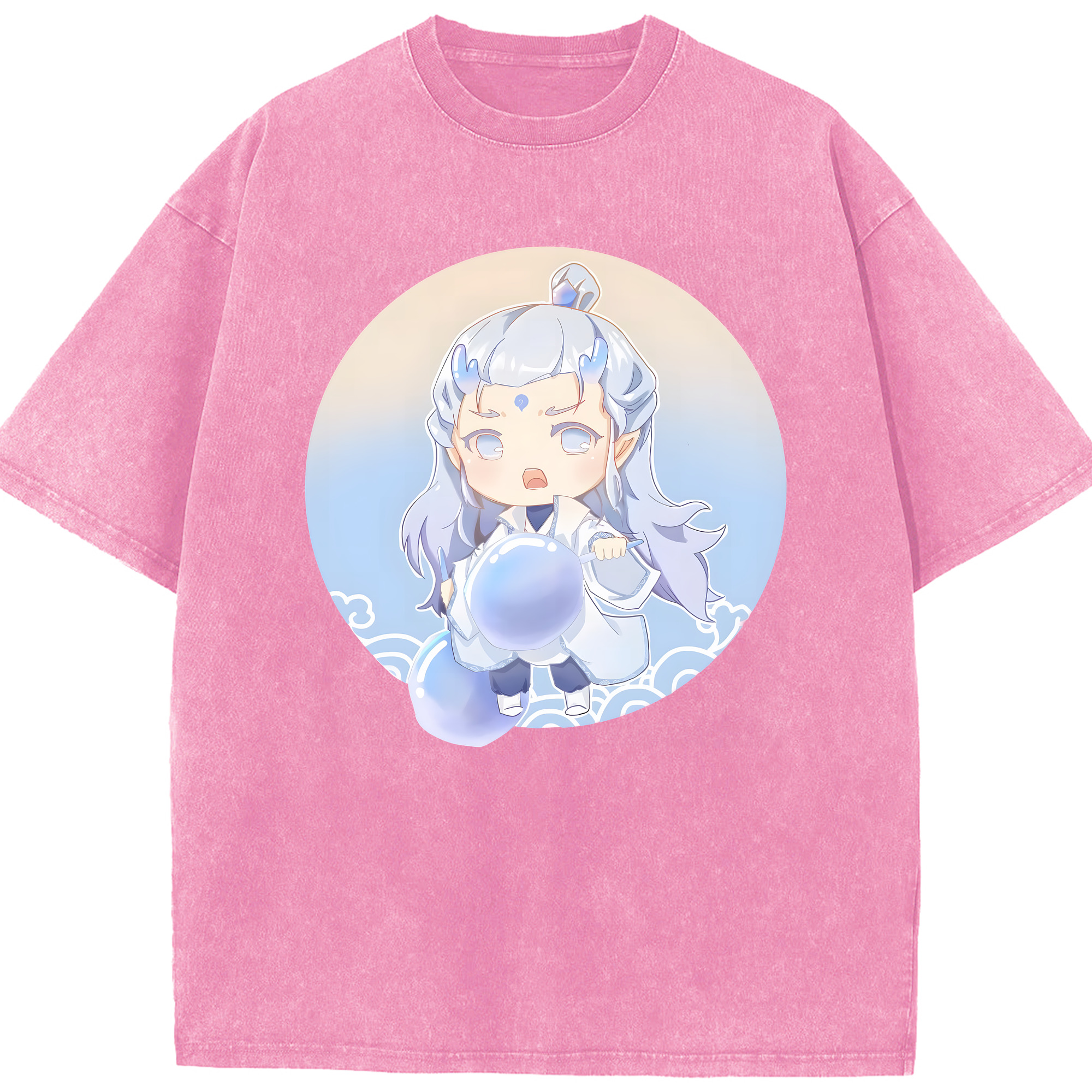 （画像用） Ne Zha 2 ナタ 魔童の大暴れ 綿100% ヴィンテージ風 半袖Tシャツ（フロントプリント）
